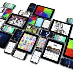 smartphones and tablets collection isolated