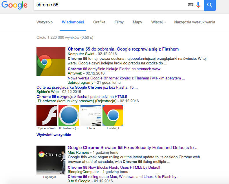 Chrome 55 news