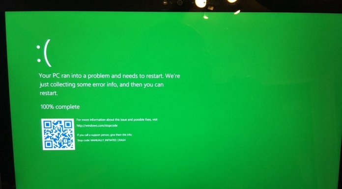 Windows 10 zielony ekran śmierci