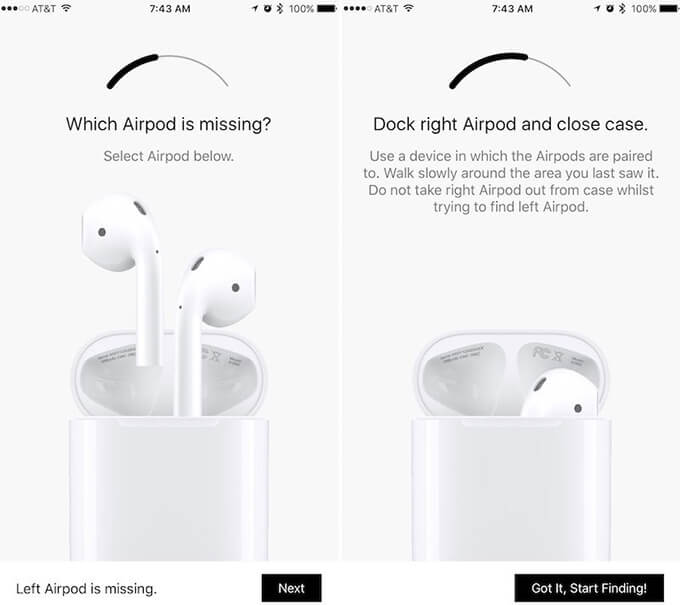 Finder for AirPods