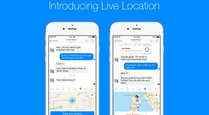Facebook messenger Live Location