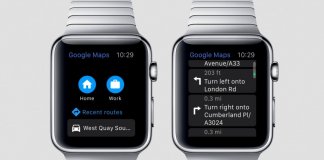 Google Maps Apple Watch