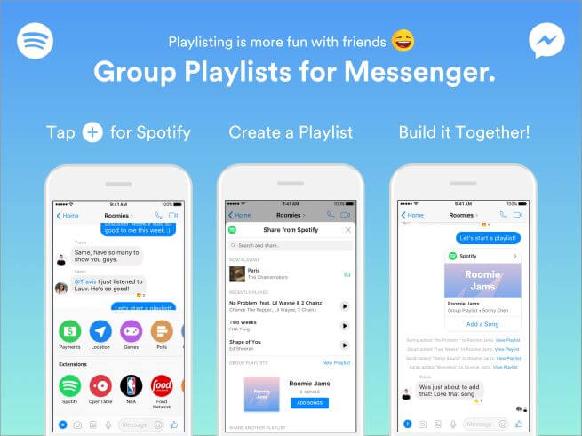 spotify, messenger, spotify chat, imusic, grupowe playlisty