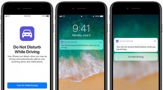 iOS 11 Do Not Disturb While Driving