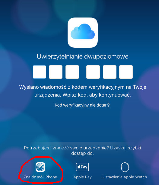 iCloud znajdź iPhone