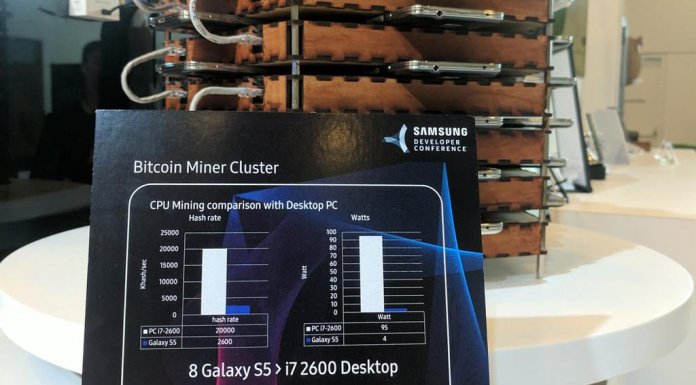 Samsung zrobił koparkę BitCoinów z 40 smartfonów Galaxy S5 Samsung Galaxy BitCoin