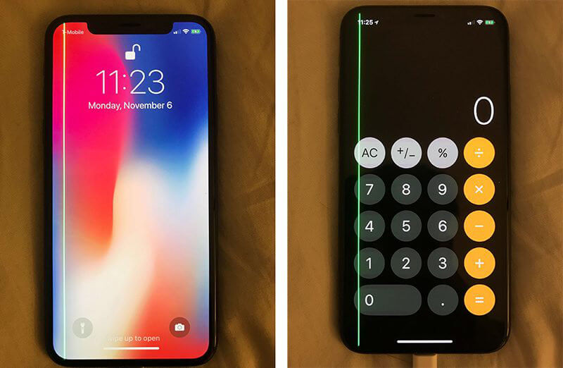 iPhone X zielona linia