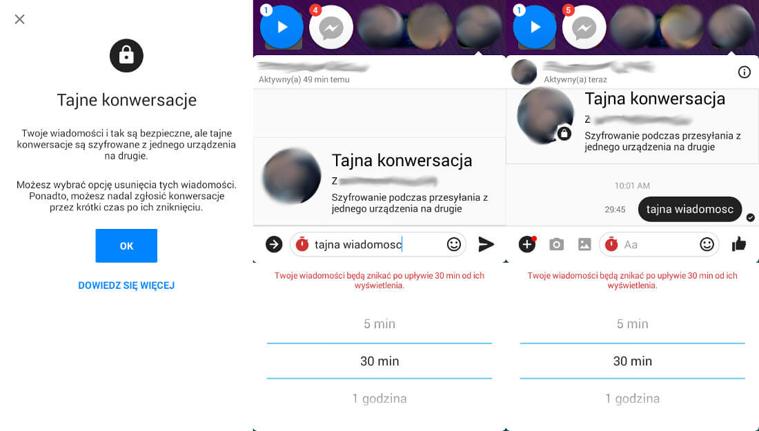 Facebook-Messenger tajna konwersacja