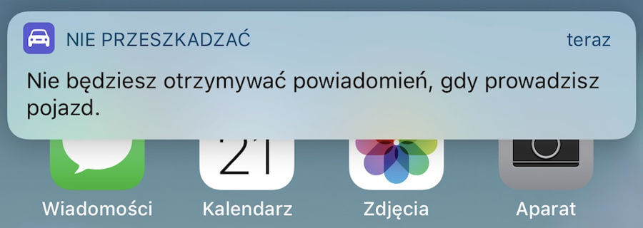 iPhone Nie przeszkadzać podczas jazdy