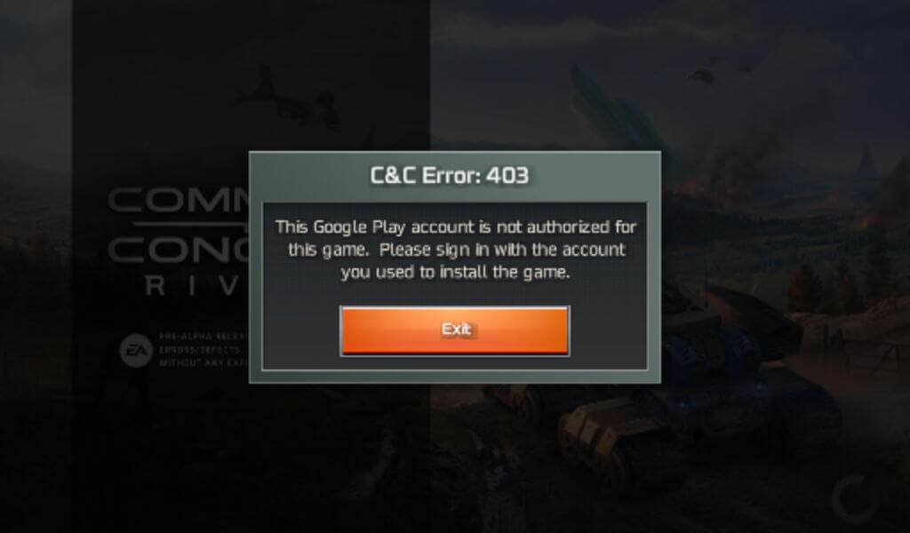 Command Conquer Rivals error 403