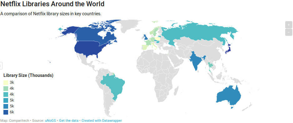 Netflix mapa