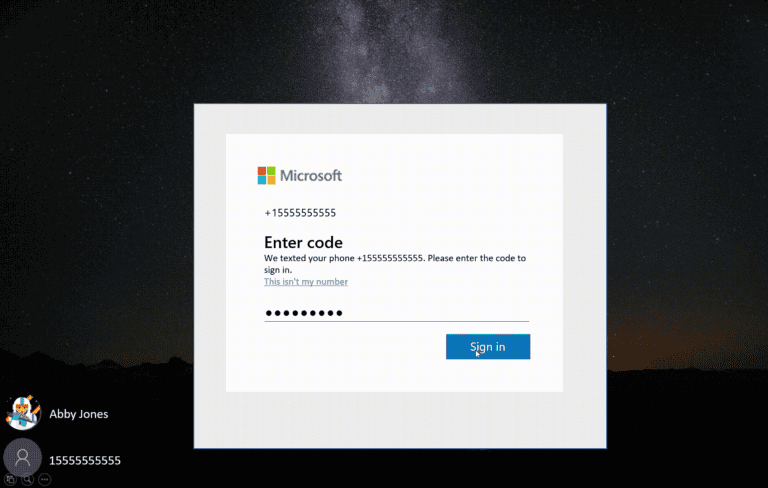 Windows SMS Password
