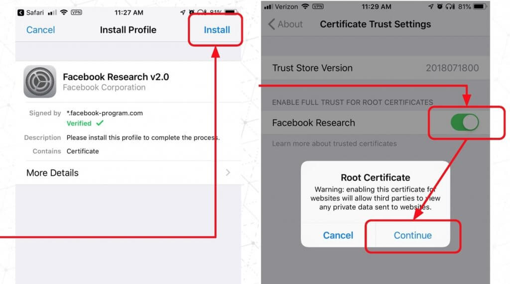 facebook research root