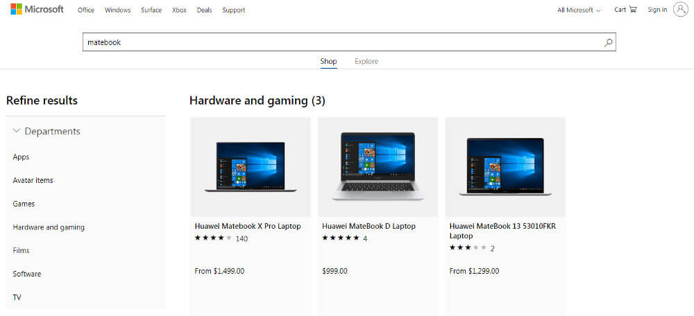 Huawei Microsoft Store