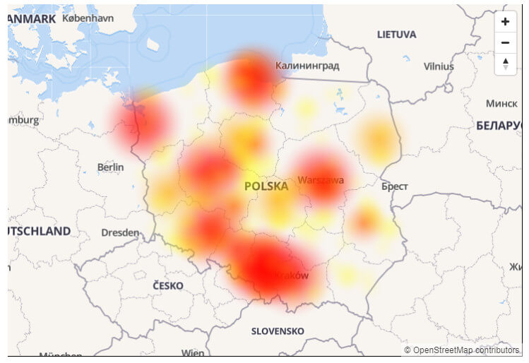 Santander downdetector mapa