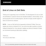 Linux on DeX end of beta