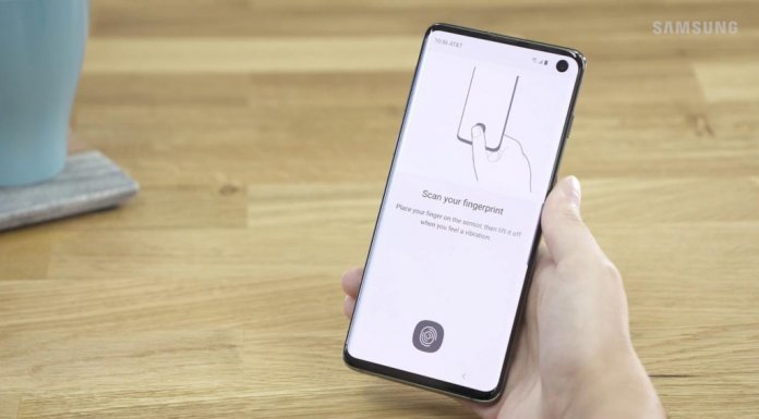 Samsung Galaxy S10 czytnik linii papilarnych