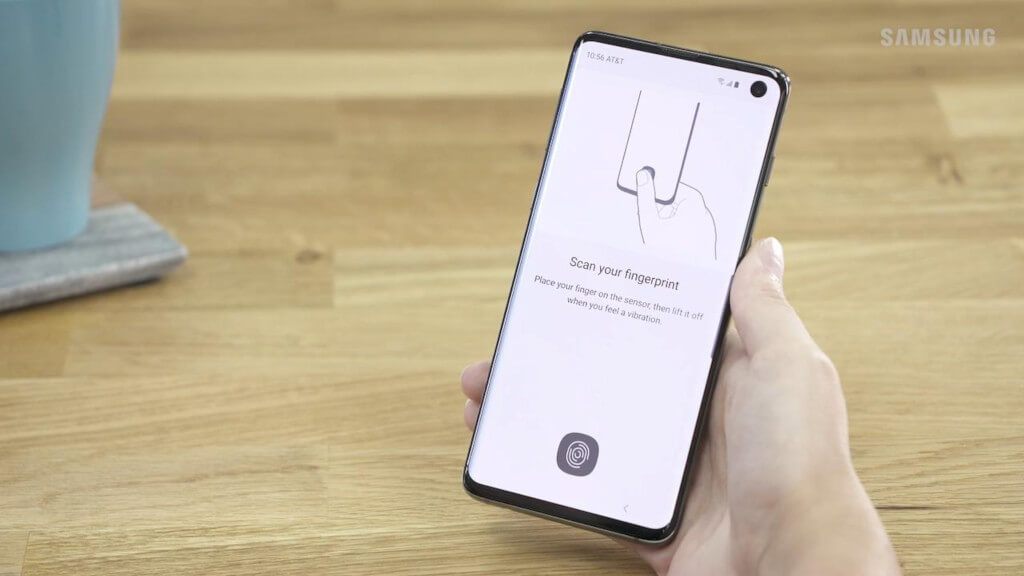 Samsung Galaxy S10 czytnik linii papilarnych
