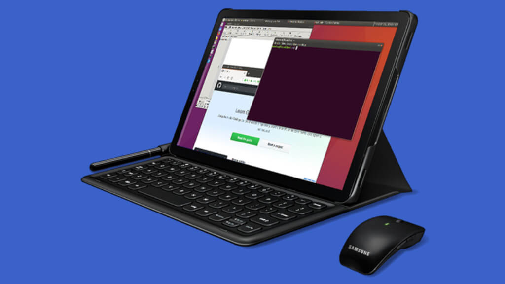 Samsung Linux on DeX tablet