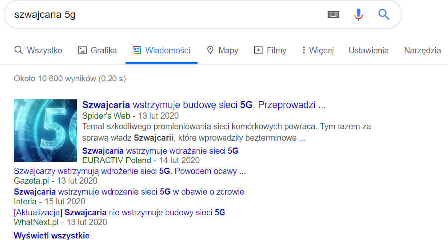 Szwajcaria 5G google