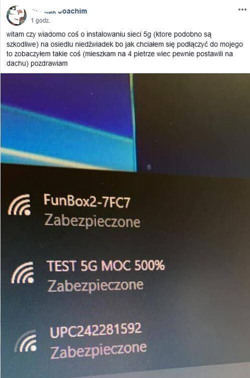 TEST 5G, dowcip, anty 5G, WiFi, Access Point, 