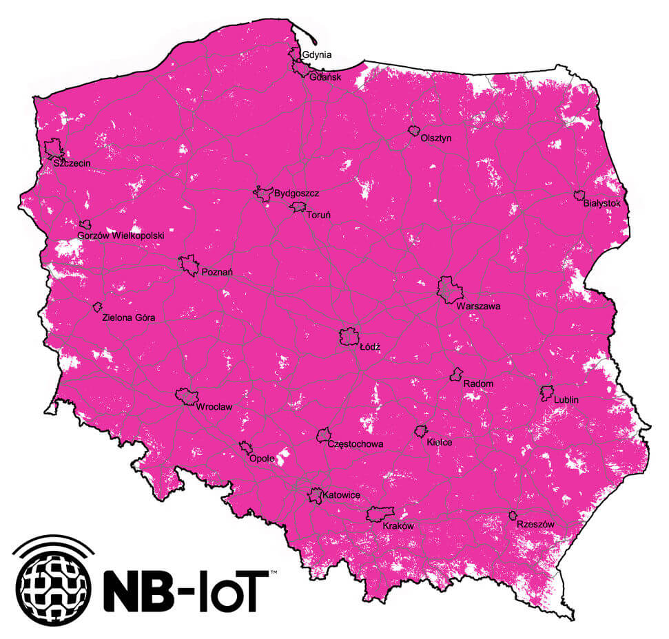 T-Mobile NB-IoT zasięg