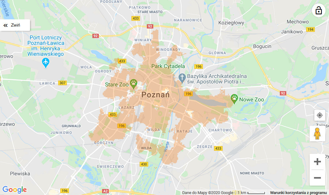 Couverture 5G Poznan