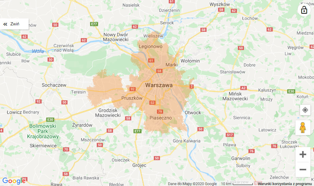 5G Warsaw coverage