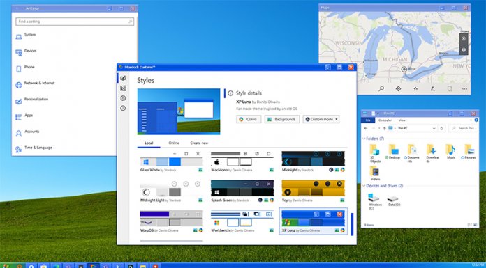 MS Windows 10, windows xp, curtains, stardock,