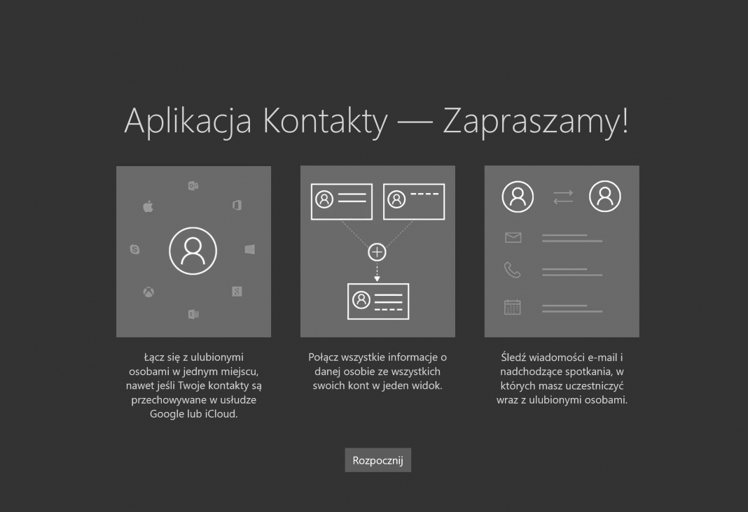 Microsoft Windows 10, kontakty,