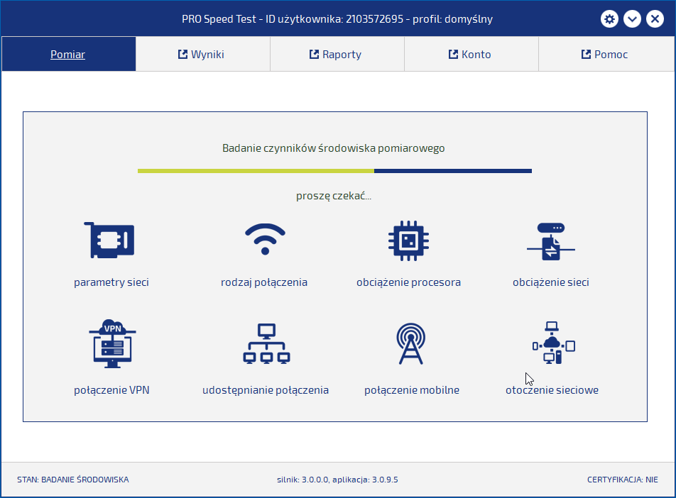 PRO Speed Test badanie czynników