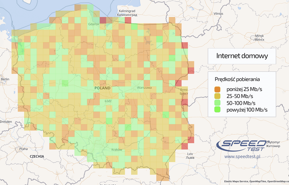 Internet domowy mapa