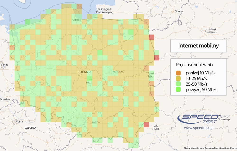 Internet mobilny mapa