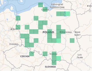 Starlink w Polsce - mapa marzec 2022